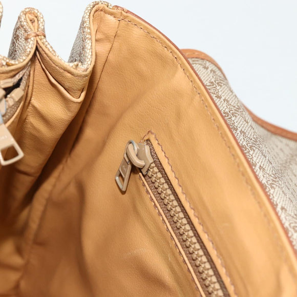 CELINE Macadam Canvas Hand Bag PVC Beige Gold Auth 179761