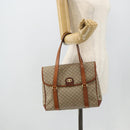 CELINE Macadam Canvas Hand Bag PVC Beige Gold Auth 179761-25