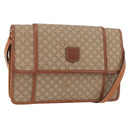 CELINE Macadam Canvas Shoulder Bag PVC Beige Gold Auth 179762A-1