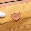 CELINE Macadam Canvas Shoulder Bag PVC Beige Gold Auth 179762A-16