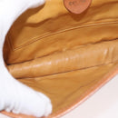 CELINE Macadam Canvas Shoulder Bag PVC Beige Gold Auth 179762A-17