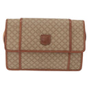 CELINE Macadam Canvas Shoulder Bag PVC Beige Gold Auth 179762A-2