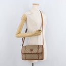 CELINE Macadam Canvas Shoulder Bag PVC Beige Gold Auth 179762A-22
