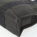 HERMES Her LinePM Hand Bag Canvas Gray Silver Auth 179763A-15