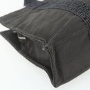 HERMES Her LinePM Hand Bag Canvas Gray Silver Auth 179763A-16