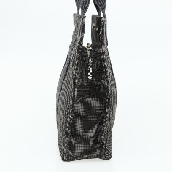 HERMES Her LinePM Hand Bag Canvas Gray Silver Auth 179763A