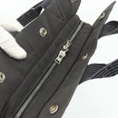 HERMES Her LinePM Hand Bag Canvas Gray Silver Auth 179763A-6