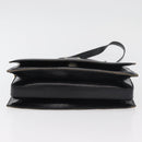GUCCI Horsebit Web Sherry Line Shoulder Bag Leather Black Gold Auth 179764-10