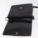GUCCI Horsebit Web Sherry Line Shoulder Bag Leather Black Gold Auth 179764-16
