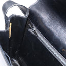 GUCCI Horsebit Web Sherry Line Shoulder Bag Leather Black Gold Auth 179764-21