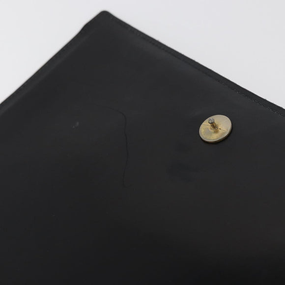 GUCCI Horsebit Web Sherry Line Shoulder Bag Leather Black Gold Auth 179764