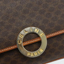 CELINE Macadam Canvas Shoulder Bag PVC Leather Brown Gold Auth 179765A-17