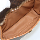 CELINE Macadam Canvas Shoulder Bag PVC Leather Brown Gold Auth 179765A-10