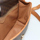 CELINE Macadam Canvas Shoulder Bag PVC Leather Brown Gold Auth 179765A-19