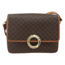 CELINE Macadam Canvas Shoulder Bag PVC Leather Brown Gold Auth 179765A-13