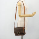 CELINE Macadam Canvas Shoulder Bag PVC Leather Brown Gold Auth 179765A-23