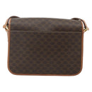 CELINE Macadam Canvas Shoulder Bag PVC Leather Brown Gold Auth 179765A-2