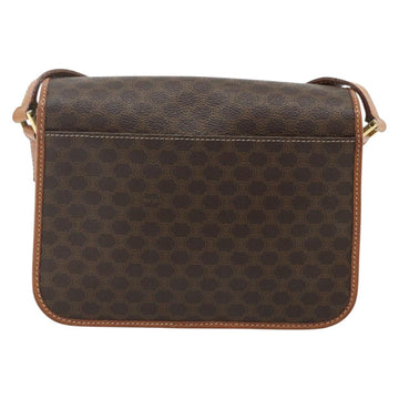 CELINE Macadam Canvas Shoulder Bag PVC Leather Brown Gold Auth 179765A - 0