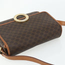 CELINE Macadam Canvas Shoulder Bag PVC Leather Brown Gold Auth 179765A-6