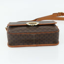 CELINE Macadam Canvas Shoulder Bag PVC Leather Brown Gold Auth 179765A-5
