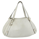 GUCCI Abbey Tote Bag Leather White Gold 130736 Auth 179766A-1