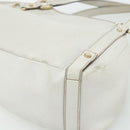 GUCCI Abbey Tote Bag Leather White Gold 130736 Auth 179766A-9