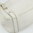 GUCCI Abbey Tote Bag Leather White Gold 130736 Auth 179766A-14
