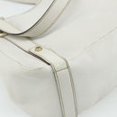 GUCCI Abbey Tote Bag Leather White Gold 130736 Auth 179766A-16