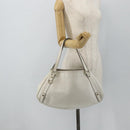 GUCCI Abbey Tote Bag Leather White Gold 130736 Auth 179766A-21
