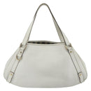 GUCCI Abbey Tote Bag Leather White Gold 130736 Auth 179766A-2
