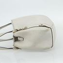 GUCCI Abbey Tote Bag Leather White Gold 130736 Auth 179766A-3