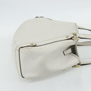 GUCCI Abbey Tote Bag Leather White Gold 130736 Auth 179766A-4