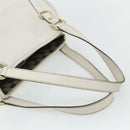 GUCCI Abbey Tote Bag Leather White Gold 130736 Auth 179766A-7