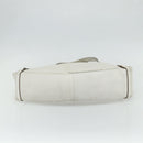 GUCCI Abbey Tote Bag Leather White Gold 130736 Auth 179766A-5