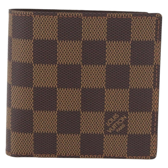 LOUIS VUITTON Damier Ebene Portefeuille Marco Bifold Wallet N61675 Auth 179769SAV