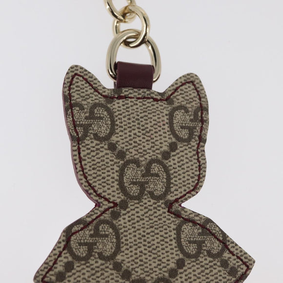 GUCCI GG Supreme Higuchi Yuko Collaboration Charm PVC Beige Gold Auth 179773SM