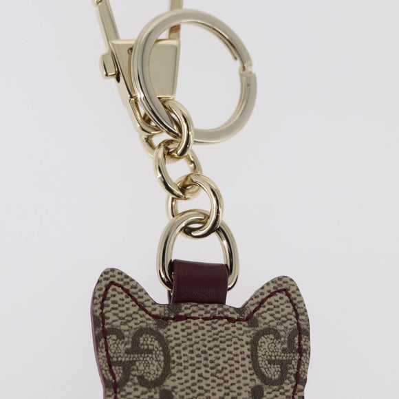 GUCCI GG Supreme Higuchi Yuko Collaboration Charm PVC Beige Gold Auth 179773SM