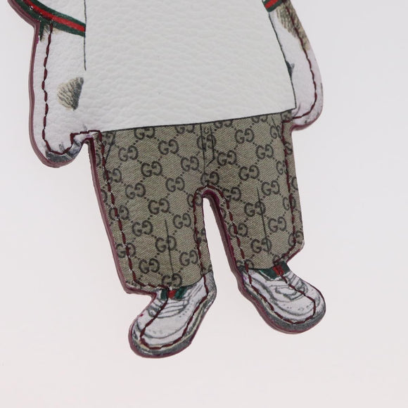 GUCCI GG Supreme Higuchi Yuko Collaboration Charm PVC Beige Gold Auth 179773SM