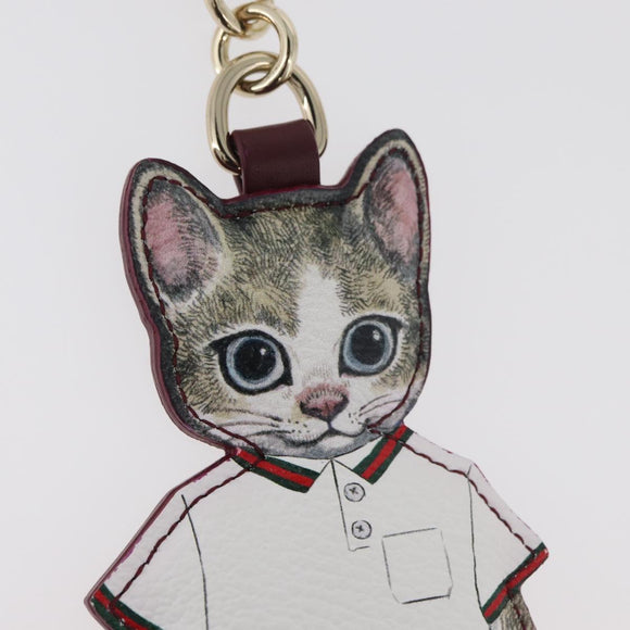 GUCCI GG Supreme Higuchi Yuko Collaboration Charm PVC Beige Gold Auth 179773SM