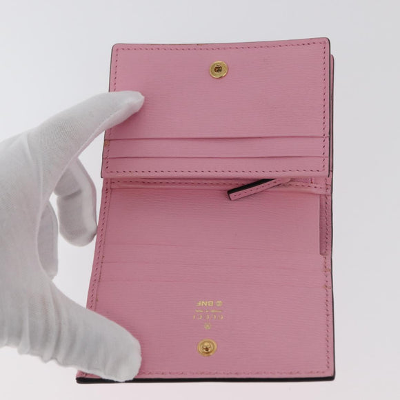 GUCCI Bananya Collaboration Compact Wallet Leather Pink 701009 2067 Auth 179774M