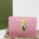 GUCCI Bananya Collaboration Compact Wallet Leather Pink 701009 2067 Auth 179774M-21