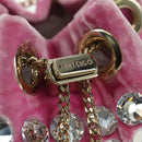 Jimmy Choo Chain Bonbon Shoulder Bag Velor 2way Pink Gold Auth 179776SAM-16
