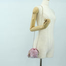 Jimmy Choo Chain Bonbon Shoulder Bag Velor 2way Pink Gold Auth 179776SAM-23