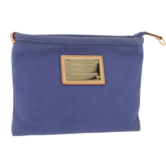 LOUIS VUITTON Antigua Pochette Platt PM Pouch Blue M40070 LV Auth 179777V