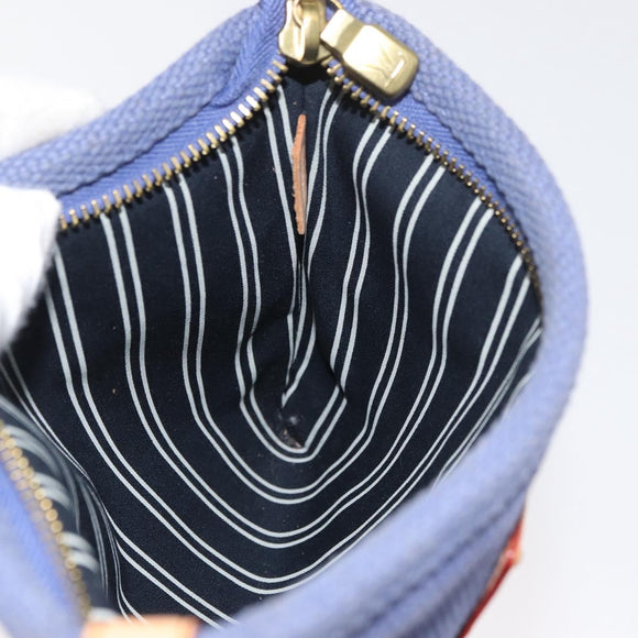 LOUIS VUITTON Antigua Pochette Platt PM Pouch Blue M40070 LV Auth 179777V