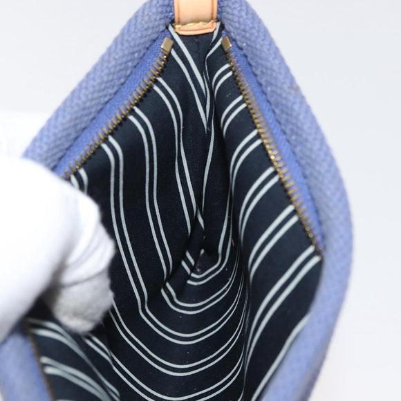 LOUIS VUITTON Antigua Pochette Platt PM Pouch Blue M40070 LV Auth 179777V