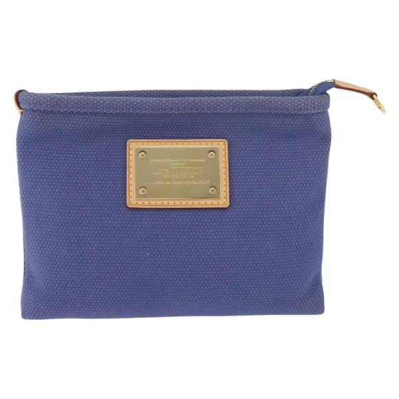 LOUIS VUITTON Antigua Pochette Platt PM Pouch Blue M40070 LV Auth 179777V