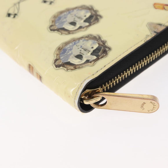 LOUIS VUITTON Vernis Nicolas Ghesquière Zippy Wallet White M50370 Auth 179779A