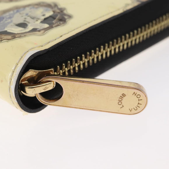 LOUIS VUITTON Vernis Nicolas Ghesquière Zippy Wallet White M50370 Auth 179779A