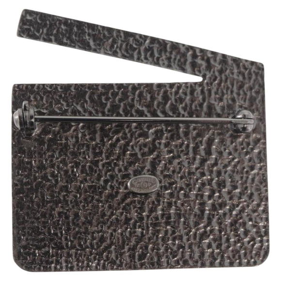 CHANEL Brooch metal Black CC Auth 179780M